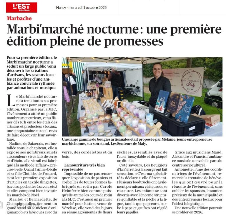 article ER du 01 10 - 1e édition du Marbi'marché