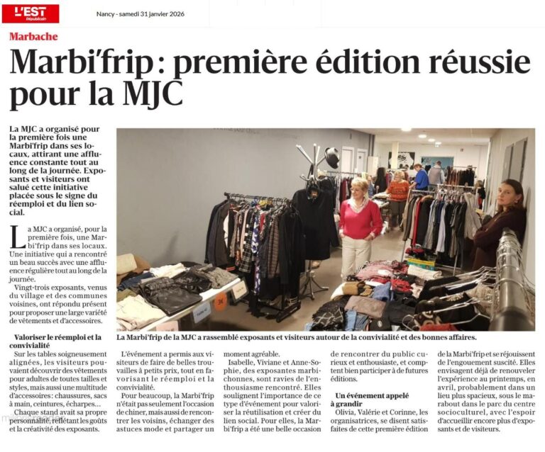 article ER du 31 01 - Marbi'frip, une 1ère édition réussi pour la MJC