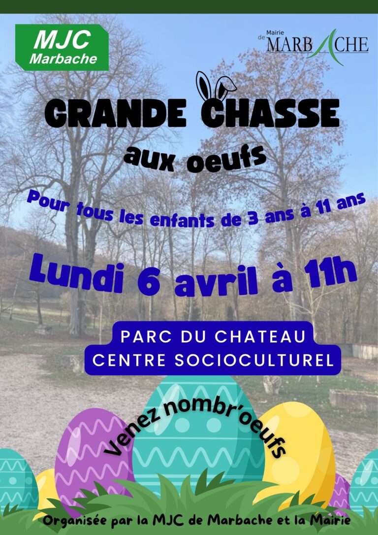 Affiche chasse aux oeufs Pâques